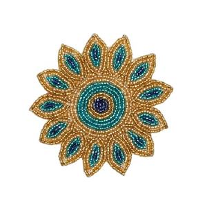 Direct Factory Sale India <b>Gold</b> Color Glass Beads Embroidered Mats & Pads Great Gift Idea Wholesale Price Carton Packing - Product Image 4
