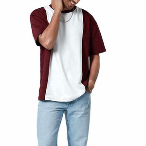 T-shirt d'été décontracté à col rond pour homme, avec empiècements de couleur, manches courtes, haute qualité, prix de gros fabricant - Product Image 1