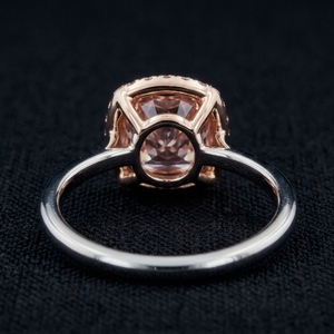 <b>Cushion</b> Cut Diamond Ring Fancy Pink IGI Certified PT950 Platinum Women Wedding Engagement Gift <b>Round</b> Brilliant Accent Cut - Product Image 4