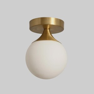 Minimalist Brass Ceiling <b>Light</b> Round <b>Globe</b> Flush Mount Indoor Living Room Decor Durable Design - Product Image 2