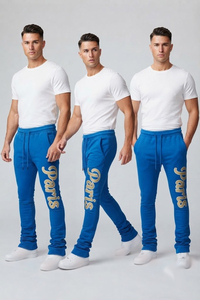 Pantalones de chándal para hombre con estampado apilado, casuales, holgados, de invierno, con cintura con cordón y pierna ancha - Product Image 5