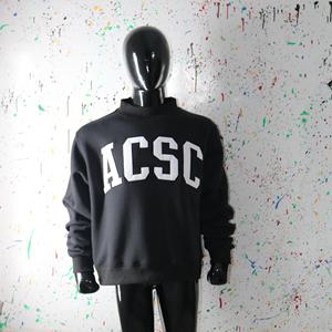 Sweat-shirt à col montant ACSC BLACK 100% blanc avec broderie appliquée, col large, URBAN PRODUCTIONS - Product Image 3