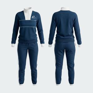 Ensemble de survêtement décontracté pour femmes, coupe régulière, respirant, imprimé, haut de gamme, vêtements d'extérieur avec fermeture éclair quart - Product Image 1