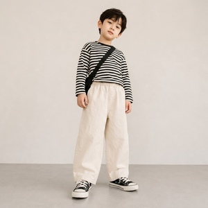 Korean style wide-leg pants for boy 65% cotton 35% polyester Breathable Anti-Shrink Casual Kids <b>Top</b> - Product Image 2