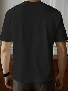 Camiseta Casual de Manga Corta para Hombre, Tejida, Transpirable, Antiarrugas, de Secado Rápido, 100% Algodón, Mezcla de Poliéster/Algodón para Verano - Product Image 3