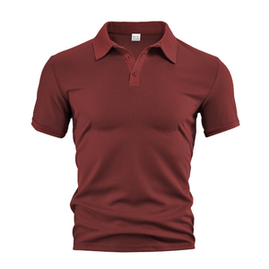 เสื้อโปโลผู้ชายเนื้อวาฟเฟิล แขนสั้น ระบายอากาศ แห้งเร็ว ยืดหยุ่น ผ้าถัก สำหรับกอล์ฟและสวมใส่ลำลอง - Product Image 2