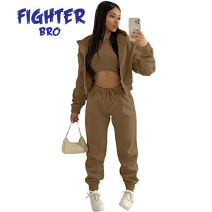 Survêtement en coton pour femmes, taille personnalisée, design haut de gamme, tenue de style de vie, logo personnalisé, OEM, marque privée - Product Image 3