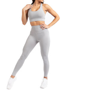 Conjunto de Yoga Cómodo para Mujer, Diseño Sólido de 2 Piezas, Ropa Deportiva Personalizable, Nuevo Diseño, Tallas Grandes, en Venta - Product Image 1