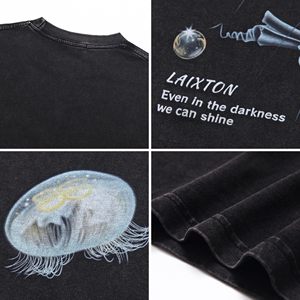 Men <b>Drop</b> Arm Tee Oversized Boxy Fit Short Sleeve Cotton Casual Streetwear Loose Fit Graphic Print Top top mens oversized boxy - Product Image 3