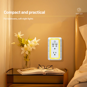 Outlet Extender pelindung lonjakan-7 Outlet Splitter dengan 4 port USB (2 USB C), beberapa Plug Expander pengisi daya dinding - Product Image 1