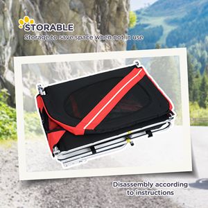 Rimorchio per Bicicletta per Cani Rosso e Nero con Ruote Grandi, Carrello per Animali Domestici per Avventure Fuoristrada con il Tuo Amico Peloso - Product Image 4