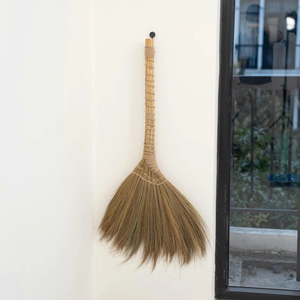 Modern Colorful Plastic Handle Natural Grass Broom with Medium Soft Bristles Lightweight Eco-Friendly for Home Floor Cleaning - Product Image 4