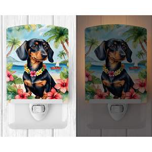 Certifié UL Teckel Luau Veilleuse en céramique compacte 6x4x3 multicolore pour chambre à coucher salle de bain pépinière couloir cuisine - Product Image 2