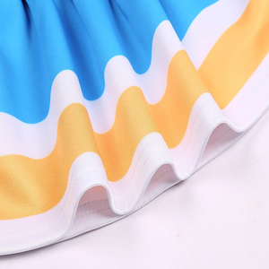 Uniforme de pom-pom girl pour femmes, personnalisé par sublimation, en tissu polyester Dry Fit, haut à col rond, jupe trapèze à taille élastique, 2026 - Product Image 5