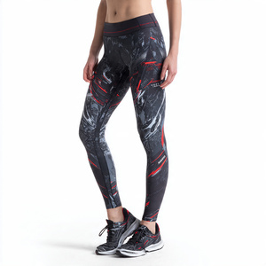 Compression Heat-Transfer Printed Stretch Knitted Leggings Women's High Waist Yoga Pants Gym Wear Athletic - Product Image 1