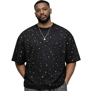 Luxury Custom Summer <b>Rhinestone</b> <b>Top</b> T Shirt Men Oversized 100% Cotton With Oversized Loose Fit Crewneck Casual Apparel Supplier - Product Image 5