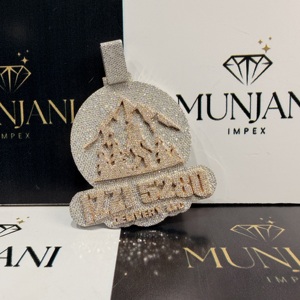 Colgante Personalizado Chapado en Oro Rosa con Corte Brillante, Diamantes Moissanita VVS Iced Out, Colgantes y Dijes Finos para Hombres y Mujeres - Product Image 3