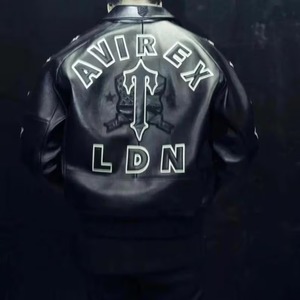 แจ็คเก็ตหนังแท้ Avirex Trapstar LDN รุ่นใหม่สำหรับผู้ชาย หนังวัวแท้ 100% - Product Image 6