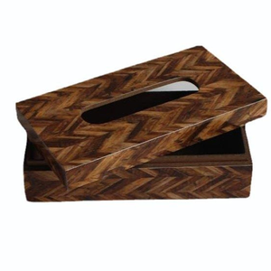 Enamel Printed Wooden Tissue Box Luxury Home Bedroom <b>Living</b> Room Counter top Tissue Storage Holder - Product Image 3