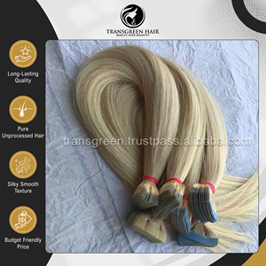 Fabricant d'origine indienne vendant des cheveux vierges bruts non traités de qualité assurée, 100% naturels, couleur n°60, en bande, à bon prix. - Product Image 5