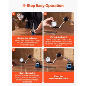 Indicador de Precisión de 0.001 Pulgadas con Base Magnética Flexible, Rango de 0-1 Pulgada, Brazo Largo Ajustable - Product Image 6