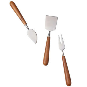 Ensemble de couteaux à fromage haut de gamme en noyer noir et finition dorée, lames en acier inoxydable pour plateaux de charcuterie et planches à fromage - Product Image 5