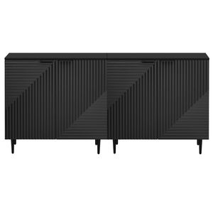 Mirod Set 2 moderni minimalisti supporto TV ripiani regolabili elegante geometrico Design porta versatili armadi per soggiorno - Product Image 6