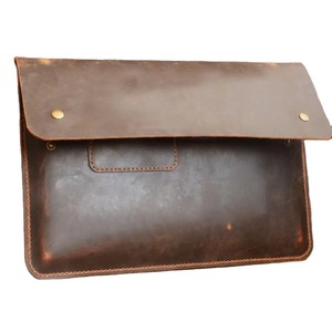 Factory Wholesale Custom Logo Modern Vintage Business Sling Genuine Leather <b>Laptop</b> <b>Sleeve</b> for Men with Protective Design LS-0297 - Product Image 1