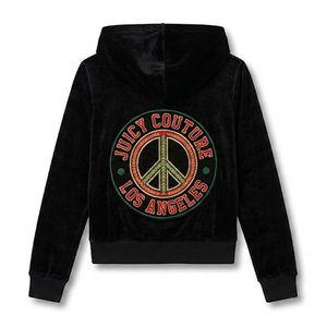 Nouveau sweat-shirt à capuche zippé en velours noir pour femme, avec logo personnalisé, manches longues, couleur unie, coupe classique, respirant, idéal pour l'automne - Product Image 2