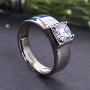 925 Sterling <b>Silver</b> Solitaire Engagement <b>Ring</b> for <b>Men</b> Adjustable Design Handmade Wholesale Engagement Band Third Jewelry Supply - Product Image 2
