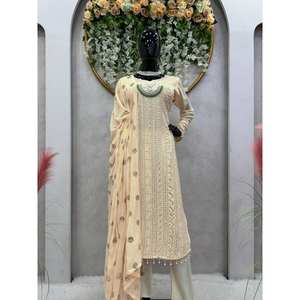 Conjunto de traje de fiesta para mujer con hilo y trabajo de secuencia - Product Image 2