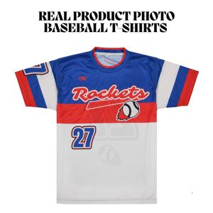 OEM Custom Design &Logo Crew Neck Baseball T-Shirt Sublimated Print Short Sleeve Sports Jersey 100% Polyester Moisture Wicking - Product Image 3