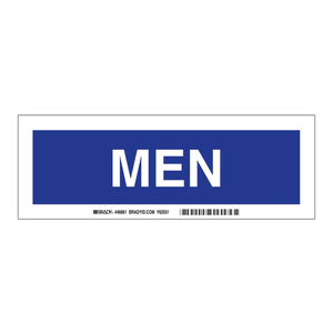 Señal de Advertencia para Áreas Masculinas, Resistente para Interiores/Exteriores, PVC/Aluminio/Plástico, Marca Brady Men Sign - Product Image 2