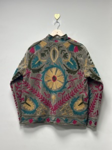 <b>Velvet</b> Bomber Jacket <b>Velvet</b> Suzani Embroidered Customizable Unisex Suzani Jacket Plus Size Reversible Breathable Winter <b>Blazer</b> - Product Image 3