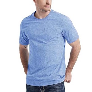 Fabricant et fournisseur en gros de t-shirts en coton à poche, à prix abordable, proposant des t-shirts personnalisés en gros pour hommes avec étiquetage privé - Product Image 1