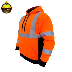 Sweat à capuche personnalisé en polaire polyester avec bande réfléchissante, pour ingénieurs du bâtiment, poids lourd, haute visibilité, sécurité, pull-over - Product Image 3