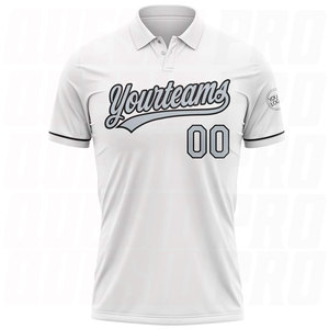 Camisetas Polo al por Mayor con Estampado Completo, Transpirables, de Secado Rápido, Corte Ajustado, para Hombre, Tallas Grandes, Blancas, Plateadas y Negras, para Golf - Product Image 2