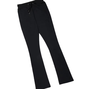 Women's Black Casual Drawstring <b>Pants</b> Full Length Solid Color <b>Spandex</b> Cotton Blend Breathable Regular Fit Spring Wear - Product Image 1