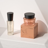 Emballage cosmétique haut de gamme pour soins de la peau, pots en verre cylindriques pour crème, impression sérigraphique pour lotion pour le visage, bouteilles d'eau