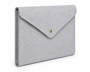 Felt Laptop Sleeve Envelope <b>Bag</b> <b>Medium</b> <b>Size</b> Button Closure Gray Daily Use - Product Image 1