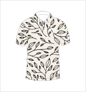 เสื้อโปโลพิมพ์ลายใบไม้สีดำและสีขาวสำหรับผู้ชายแขนสั้นลำลองแฟชั่นฤดูร้อนเสื้อโปโลกอล์ฟ - Product Image 4