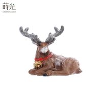 [2,9] Santa Moose regalo trineo terrario casa de muñecas accesorios en miniatura hechos de resina miniaturas Decoración