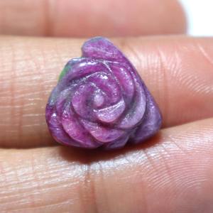 พลอยรูบี้โซไซต์แกะสลักทรงคาโบชอง พลอยรูบี้แกะสลักทำมือ ผิวเรียบ ขายส่งจากผู้ผลิตสำหรับทำเครื่องประดับ - Product Image 1