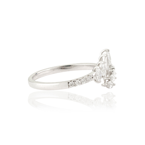 Anillo de Compromiso de Diamantes Reales de Alta Calidad, Diseño Único, Oro Blanco Puro de 14K, Precio de Fábrica al por Mayor, Regalo de Aniversario - Product Image 5