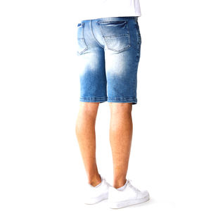 Short en jean décontracté pour homme, style streetwear d'été, en coton délavé, coupe décontractée, vêtements de mode en gros - Product Image 6