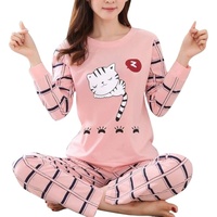Pijamas de Algodón Orgánico Tejido para Mujer, Primavera/Verano, Ropa de Dormir Transpirable, Romántica, Vintage, Lujosa, Elegante y a la Moda