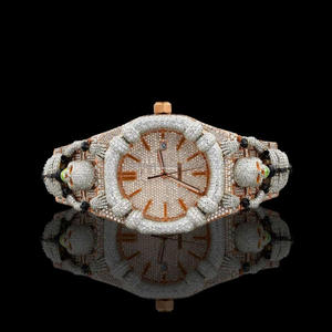 Reloj de Pulsera para Hombre con Cabeza de Calavera, Estilo Moderno, con Incrustaciones de Diamantes Moissanite VVS, Chapado en Oro Rosa y Plata de Ley 925 - Product Image 1