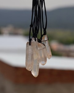 Clear Quartz Crystal Pendant <b>Necklace</b> Gold Silver Plated Chain Healing Protection Energy Stone Jewelry Gift - Product Image 4
