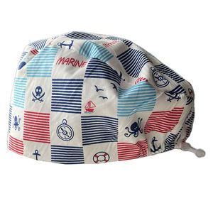 Chapeau d'infirmière pour femmes, accessoires hospitaliers, 100% coton tricoté, motif floral, imperméable, respirant, pour salle d'opération, usage dentaire - Product Image 2