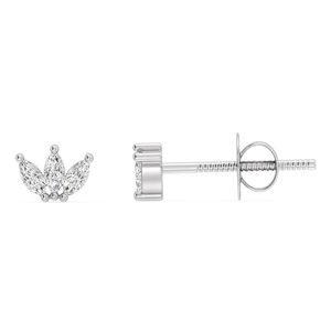 Marquise Cut Lab Grown Diamond Three <b>Stone</b> Stud Earrings - Product Image 4